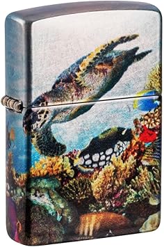 Zippo进口代理批发 Zippo Deep Sea Design 540 滚花镀铬袖珍打火机