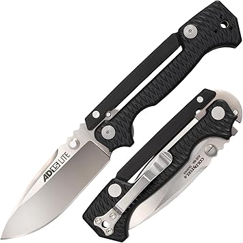 Cold Steel进口代理批发 Cold Steel AD-15 Lite 3.5 英寸 AUS10A 钢超锋利刀片 5 英寸 Griv-Ex 手柄战术折叠刀 - 蝎子锁，口袋/皮带夹