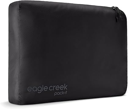 eagle creek进口代理批发 Eagle Creek Pack-It Isolate Cube 大型旅行包装立方体采用耐用防水尼龙制成，配有自修复拉链和快速抓握手柄黑色 -Isolate（全新）