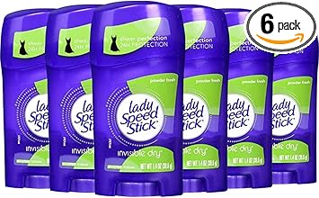 Lady Speed Stick进口代理批发 Lady Speed Stick 隐形干燥 24 小时新鲜粉，1.4 盎司（6 件）