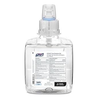 Purell进口代理批发 PURELL VF PLUS 洗手液凝胶，无香料，1200 mL 消毒液补充装，适用于 PURELL CS4 手动洗手液分配器（4 件装）- 5199-04