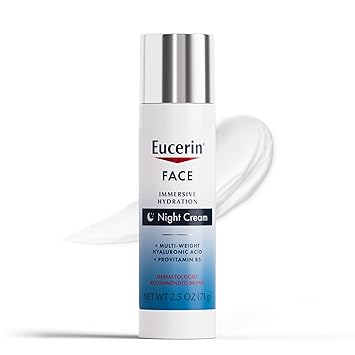 酷牌库|商品详情-Eucerin进口代理批发 Eucerin 面部浸入式保湿晚霜，含透明质酸和维生素原 B5，超轻质面部保湿霜，可抚平细纹和皱纹，2.5 盎司瓶装