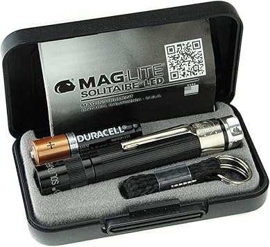 MagLite进口代理批发 Maglite，Solitaire Spectrum 系列 LED 手电筒，AAA，黑体，白色 LED 灯