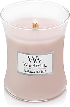 酷牌库|商品详情-WoodWick进口代理批发 WoodWick 香草和海盐中号沙漏蜡烛，9.7 盎司 & Café Sweets 中号沙漏三部曲蜡烛，9.7 盎司