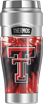 THERMOS进口代理批发 THERMOS 德克萨斯理工大学官方扎染不锈钢 KING 不锈钢旅行杯，真空隔热，双层，16 盎司