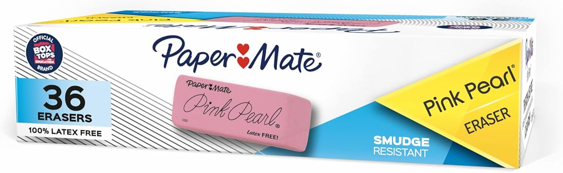 Paper Mate进口代理批发 Paper Mate 粉色珍珠橡皮擦，小号，36 片