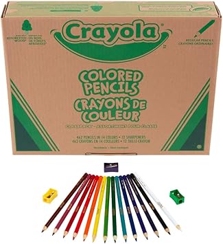 酷牌库|商品详情-Crayola进口代理批发 Crayola 彩色铅笔班级装（462 克拉），散装彩色铅笔，14 种颜色，教师学校用品，适合 3 岁以上儿童