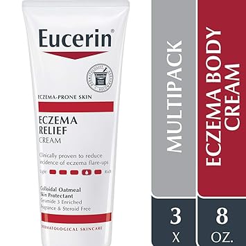 酷牌库|商品详情-Eucerin进口代理批发 Eucerin 湿疹舒缓霜，适用于湿疹皮肤的全身乳液，保湿湿疹霜，身体保湿霜，多件装，8 盎司。管（3 件装）