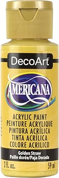 DecoArt进口代理批发 DecoArt Americana 丙烯酸涂料，2 盎司，金色吸管，1 件（1 件装）