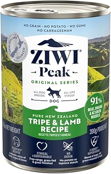 酷牌库|商品详情-ZIWI进口代理批发 ZIWI Peak 罐装湿狗粮全天然，高蛋白，无谷物，成分有限，含超级食物（牛肚和羊肉，12 箱，13.75 盎司罐）