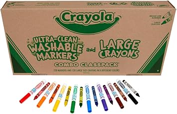 Crayola进口代理批发 Crayola 大号蜡笔和超干净可水洗记号笔（256 支），多种颜色，款式多样