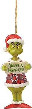 Enesco进口代理批发 Enesco Jim Shore 苏斯博士格林奇 You're a Mean One 悬挂装饰品，5 英寸，多色