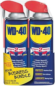 WD-40进口代理批发 WD-40 原创配方，多用途产品，带智能吸管喷雾 2 种方式，14.4 盎司 [2 件装]