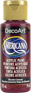 DecoArt进口代理批发 DecoArt Americana 丙烯酸涂料，2 盎司，茜红