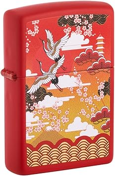 Zippo进口代理批发 Zippo Kimono Design 红色哑光袖珍打火机