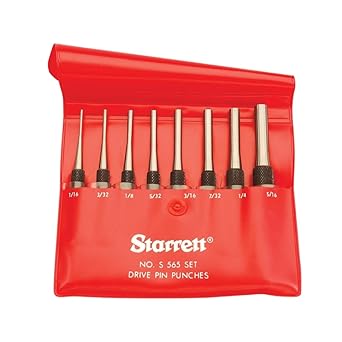 Starrett进口代理批发 Starrett 驱动销冲头套件，带滚花手柄和乙烯基保护套 - 4 英寸长、1/16 英寸、3/32 英寸、1/8 英寸、5/32 英寸、3/16 英寸、7/32 英寸、1/4 ”, 5/16" 冲头直径 - S565PC