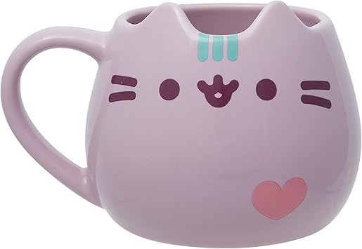 Enesco进口代理批发 Enesco Pusheen 雕刻粉彩马克杯 16 盎司（紫色）