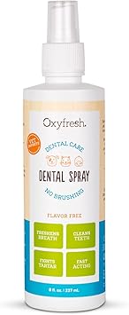 Oxyfresh进口代理批发 Oxyfresh 高级宠物牙科喷雾 即时宠物清新口气：适用于狗和猫的最简单的免刷牙宠物牙科解决方案 对抗宠物牙菌斑、保持牙齿和牙龈健康的最佳方法。 8盎司。