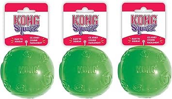 KONG进口代理批发 KONG Squeezz 球狗玩具 - 什锦中号（直径 2.5 英寸） - 3 件装