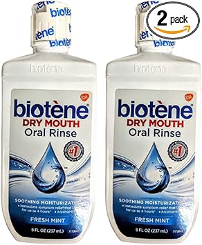 Biotene进口代理批发 Biotene 口干漱口水，新鲜薄荷 8 盎司（2 件装）