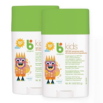 Babyganics进口代理批发 Babyganics SPF 50 旅行装儿童防晒棒 UVA UVB 防护 |防水防汗 |防过敏，1.6 盎司（2 件装）