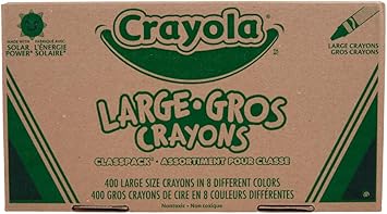 Crayola进口代理批发 Crayola 蜡笔套装 - 400 克拉（8 种颜色），儿童大号蜡笔，散装学校用品，教师课堂必备，3+