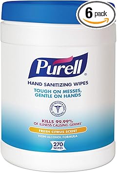 Purell进口代理批发 Purell 消毒湿巾 270 片 6 x 6.75 英寸