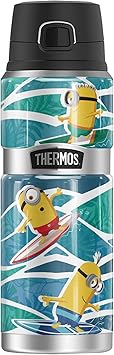 THERMOS进口代理批发 Minions Surfing Waves Minions THERMOS STAINLESS KING 不锈钢饮料瓶，真空隔热，双层，24 盎司