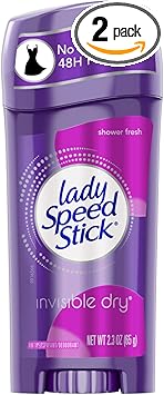 Lady Speed Stick进口代理批发 Lady Speed 除臭棒 2.3 盎司清新淋浴（2 包）