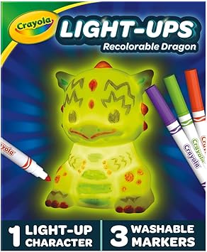 Crayola进口代理批发 Crayola Light Ups Dragon，可重复使用的节日工艺品，发光玩具，室内节日装饰，儿童圣诞袜，4+