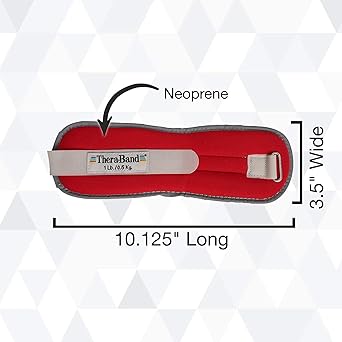 酷牌库|商品详情-Theraband进口代理批发 THERABAND 脚踝负重，舒适贴合手腕和脚踝套负重套装，可调节步行负重，适用于有氧运动、家庭锻炼、脚踝强化和物理治疗，红色，每件 1 磅，2 件套，2 磅