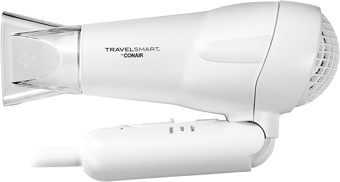 CONAIR进口代理批发 Conair 旅行吹风机、迷你吹风机、1200 瓦陶瓷旅行吹风机，白色 Travel Smart 出品