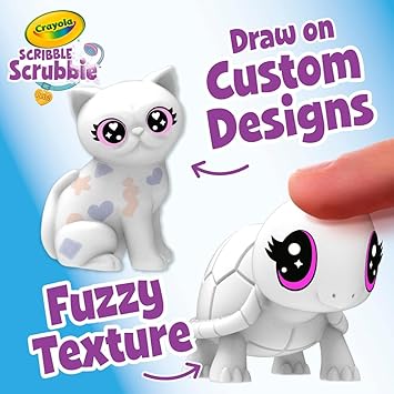 酷牌库|商品详情-Crayola进口代理批发 Crayola Scribble Scrubbie 宠物喷雾精品店，儿童喷枪艺术套装，幼儿动物玩具，适合女孩和男孩，3+