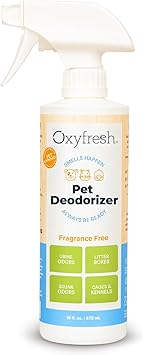 Oxyfresh进口代理批发 Oxyfresh 高级宠物除臭剂告别臭狗和猫的气味，无毒，非常适合狗床、地毯、猫砂盒和任何地方的臭味，16 盎司。
