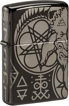 Zippo进口代理批发 Zippo Occult Design 高抛光黑色袖珍打火机