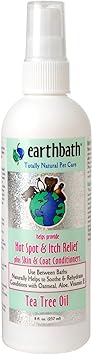 earthbath进口代理批发 Earthbath，热点缓解喷雾 - 茶树油热点治疗狗，最佳狗止痒和皮肤状况洗发水，美国制造，无残忍狗止痒 - 8 盎司（1 包）