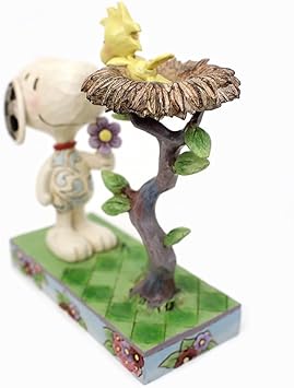 酷牌库|商品详情-Enesco进口代理批发 Jim Shore Snoopy 与 Woodstock 的 Enesco Peanuts 鸟巢小雕像，6.75 英寸，多色