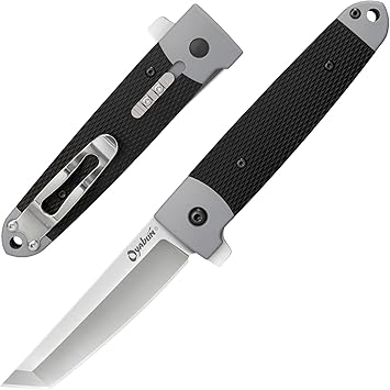 Cold Steel进口代理批发 Cold Steel Oyabun 3.5 英寸 4034SS Tanto 刀尖锋利刀片 4.75 英寸 Griv-Ex 手柄日常携带口袋折叠刀带弹簧片锁