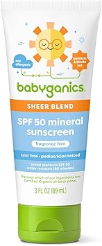 Babyganics进口代理批发 Babyganics SPF 50 矿物防晒乳液，纯粹混合，UVA UVB 防护，不含辛酸和氧苯酮，防水，无香料，3 盎司