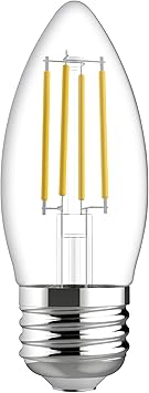 酷牌库|商品详情-GE进口代理批发 GE Refresh LED 灯泡，蜡烛灯，60 瓦，日光透明装饰 B11 灯泡，中号底座（8 件装）