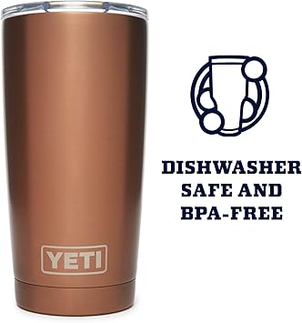 酷牌库|商品详情-YETI进口代理批发 YETI Rambler 20 盎司玻璃杯，不锈钢，真空绝缘，带 MagSlider 盖，铜