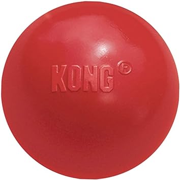 KONG进口代理批发 KONG 带孔球 - 狗取玩具 - 耐用的狗球玩具，适合训练、互动游戏等 - 天然 KONG 经典狗橡胶球 - 红色，适合大/中型狗