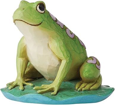 酷牌库|商品详情-Enesco进口代理批发 Enesco Jim Shore Heartwood Creek Frog on Lily Pad 微型雕像，3 英寸，绿色