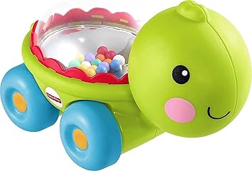 Fisher-Price进口代理批发 Fisher-Price 婴儿爬行玩具 Poppity Pop Turtle 推车，带球弹出声音，适合 6 个月以上婴儿