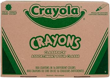 Crayola进口代理批发 Crayola 散装蜡笔课堂装 - 800 克拉（16 色），返校用品，儿童蜡笔，教师课堂必备品，3+