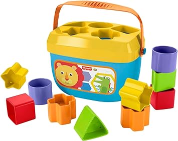 酷牌库|商品详情-Fisher-Price进口代理批发 Fisher-Price 婴儿首个堆叠玩具积木套装（10 种形状），适合 6 个月以上婴儿分类玩耍