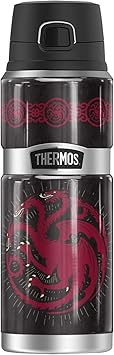 THERMOS进口代理批发 权力的游戏 Targaryen Sigil THERMOS 不锈钢 KING 不锈钢饮料瓶，真空绝缘和双层，24 盎司