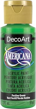 DecoArt进口代理批发 DecoArt Americana 丙烯酸涂料，2 盎司，节日绿色，The Yard 出品