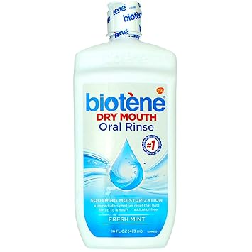 Biotene进口代理批发 Biotene 口干漱口水，新鲜薄荷 16 盎司（8 件装）