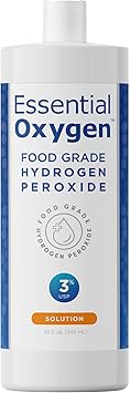 Essential Oxygen进口代理批发 基本氧气食品级过氧化氢 3%，天然清洁剂，补充装，32 液体盎司